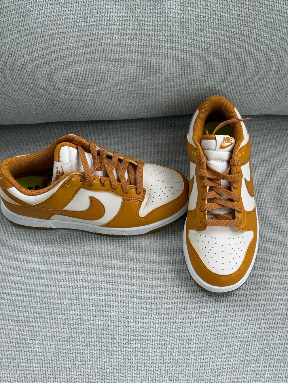 Nike Women’s Low Top Sneakers DUNKS — White & Mustard - Picture 2 of 5